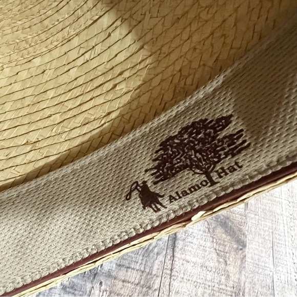 Alamo Hats Western Cowboy Tan Iron Weave Straw Hat - Picture 4 of 8